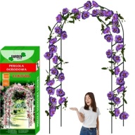 Pergola Ogrodowa Metalowa Łuk Czarna Do Kwiatów Róż 140x38x240cm + Kotwy