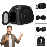 TRANSPORTER TORBA KOT PIES MOCNA SKŁADANA WENTYLOWANA 43X32X27CM NA RAMIĘ