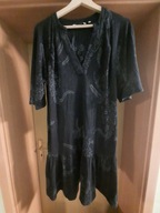 Sukienka 12/40 170/92/A NEXT granat wintage z falbaną wiskoza