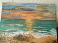 Obraz ręcznie malowany Zachód słońca