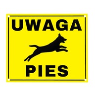 Tabliczka 3D UWAGA PIES żółta
