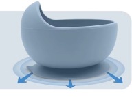 NACZYNIA SILIKONOWE DLA DZIECI ZESTAW DO KARMIENIA ŚLINIACZEK KOLORY