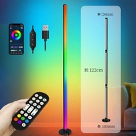 WYSOKA LAMPA LED RGB PODŁOGOWA NAROŻNA STOJĄCA LAMPKA NOCNA 120CM + PILOT
