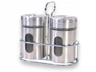 Solniczka Pieprzniczka metalowa sól pieprz Zestaw koszyk stal nierdzewna