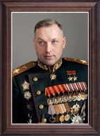 Obraz Konstanty Rokossowski portret w drewnianej ramie ze szkłem