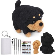 Zestaw kreatywny DIY do nauki filcowania z instrukcją - piesek wzór #3