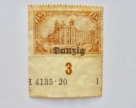 1920 Gdańsk Mi.10* HANa 4135.20 czysty znaczek z marginesem, patyna.