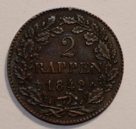 Kanton Zurich 2 rappeny 1842 D bdb