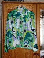 Zaara bluzka koszula w szmaragdowej kolorystyce 40/L