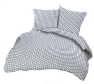 pościel bawełna lux 200x220 + 2x50x60 2x40x40 guzik B 244 Grochy biało szar