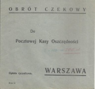 KOPERTA FIRMOWA BANK PKO OBRÓT CZEKOWY WZÓR DRUKU NR 54
