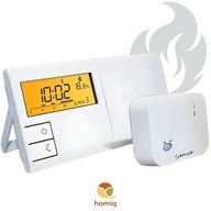 BEZPRZEWODOWY TERMOSTAT STEROWNIK DO KOTŁA 60m 9 PROGRAMÓW LCD DO PIECA