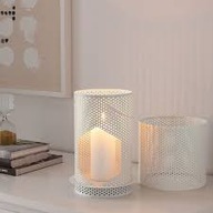 IKEA BEHARSKA lampion biały na świece 26 cm