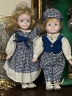 LALKA KOLEKCJONERSKA PORCELANA BRAT SIOSTRA CHŁOPIEC DZIEWCZYNKA - 2 SZT