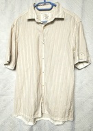 KOSZULA MĘSKA NEXT BIAŁO-BEŻOWE PASECZKI L-XL