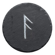 Okrągła Podkładka z Kamienia Łupkowego | Runa Ansuz | Grawer | 10 cm