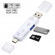 Wielofunkcyjny czytnik kart 5w1 USB-C, Micro USB SD do telefonów i laptopów