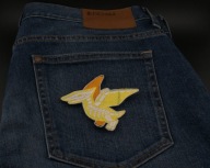 Naszywka Haftowana ŻÓŁTY DINOZAUR Diplodok – 10 x 8 cm