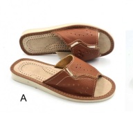 KAPCIE NA GUMCE PANTOFLE DAMSKIE SKÓRA LACZKI Komfortowe Domowe 40