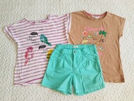 Cool Club 2 bluzki i spodenki niebieskie roz 128-140