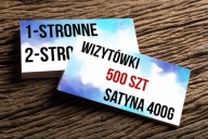 Wizytówki 500szt. Satyna 400g 1-str lub 2-str