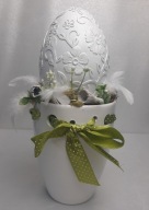 Stroik wielkanocny - jajo w donicy