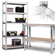 REGAŁ MAGAZYNOWY METALOWY DREWNIANY 5 PÓŁKI 180X90X40 750 KG BEZ ŚRUB