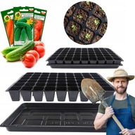 WIELODONICZKA DONICZKA TACA DO WYSIEWU NASION ROZSAD DONICZKI Z TACKA 60KOM