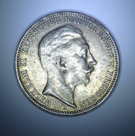 Cesarstwo Niemieckie, 3 marki, 1909r. - A - Ag 12