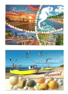 Dwie pocztówki - Rewal / zestaw nr 1 / kutry rybackie