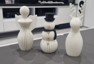 Zestaw 3 figurek świątecznych 3D – dekoracje handmade – 2 kolory wer. L