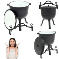 GRILL KOCIOŁEK ŻELIWNY EMALIOWANY 11L MYŚLIWSKI WĘGIERSKI NA OGNISKO DUŻY