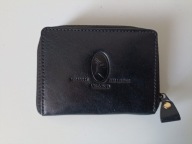 Visconti piękny czarny portfelik skórzany etui bilonówka ....