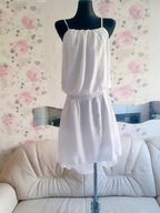 SUKIENKA BIAŁA KOSZULOWA KRÓTKA MODNA SEXY ASYMETRYCZNA MINIMALISTYCZNA