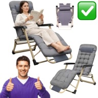 LEŻAK OGRODOWY METALOWY PLAŻOWY ROZKŁADANY SZARY NA BALKON PODUSZKA MOCNY