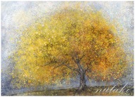 PLAKAT B2 50x70 cm DRZEWO jesienne żółte liście