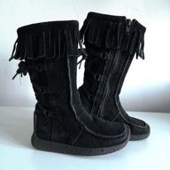 Buty NEXT 7 (24/25) dziewczęce wysokie kozaki jesień zamszowe