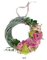 WIANEK NA DRZWI KWIATY RÓŻOWE RÓŻ ROMANTYCZNY 30CM W14