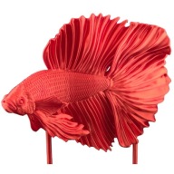 FIGURKA DEKORACJA RYBA BOJOWNIK SATYNOWA