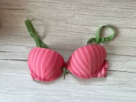 70B belinda różowy biustonosz zielone lamówki