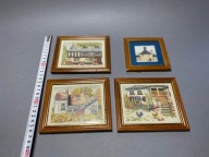 MINIATURY W DREWNIANE RAMKI. HAFTY RĘCZNE #271