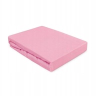 PRZEŚCIERADŁO Bawełniane prześcieradło jersey z gumką 200x200 różowe