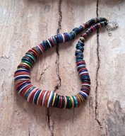 Naszyjnik kokos kolorowy krążki etno stopniowany