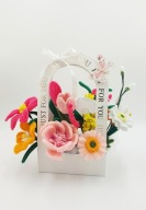 Flower Box wieczne kwiaty z drucików chenille bukiet – prezent handmade