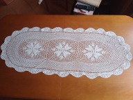 Śliczna elipsowata koronkowa serweta -116cm x 43cm - bdb !!