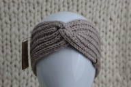 Wełniana opaska na głowę, rozmiar M/L, 100% wełna merino, jasny beż