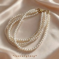 Naszyjnik choker korale perły komplet 5sztuk glamour perełki zestaw LUX