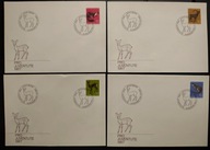 !! ZWIERZĘTA - SZWAJCARIA 1965 - 4 KOPERTY FDC - STAN BDB !
