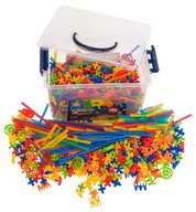 Klocki konstrukcyjne słomki 1000 el – kreatywna zabawa w kuferku dla dzieci