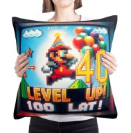 Poduszka prezent na 40 lat, 40-ste urodziny Mario gra